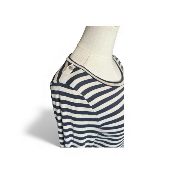 GUC J.Crew blue & cream striped long sleeve tee – size M - Picture 4 of 8